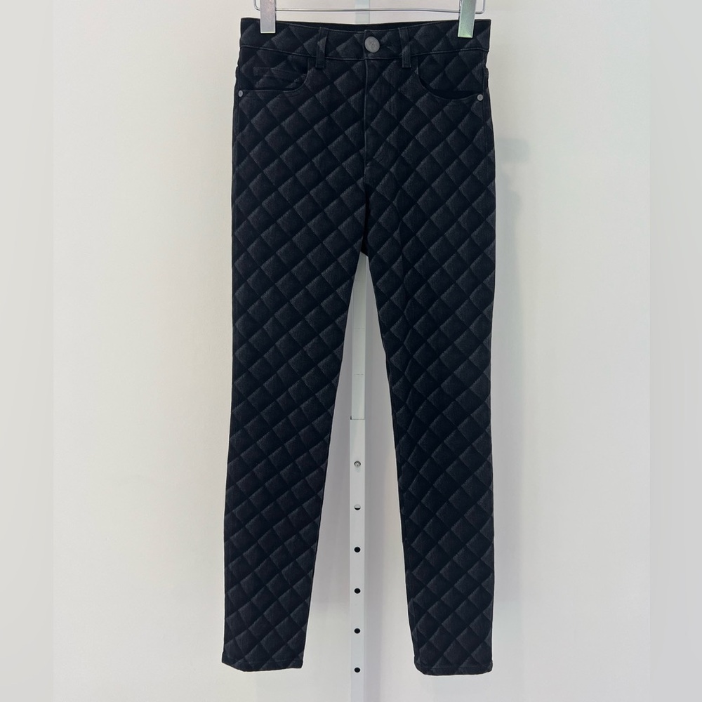 CHANEL 22B BLACK COCO QUILTED PRINT SLIM JEANS SIZE FR 34/ US 2 NWOTS!